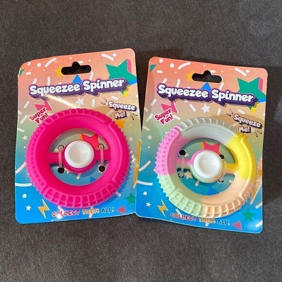 Squeezee Spinner Fidget Spinner Toy Bundle NEW (2 Different Colors) - Picture 1 of 4